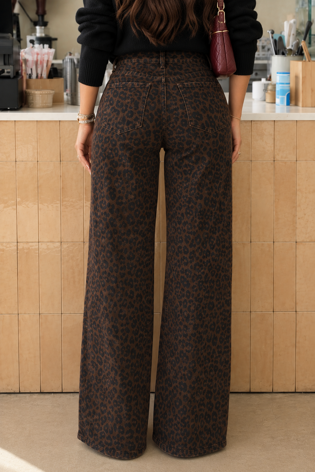 JEANS WIDE LEG LEOPARDO