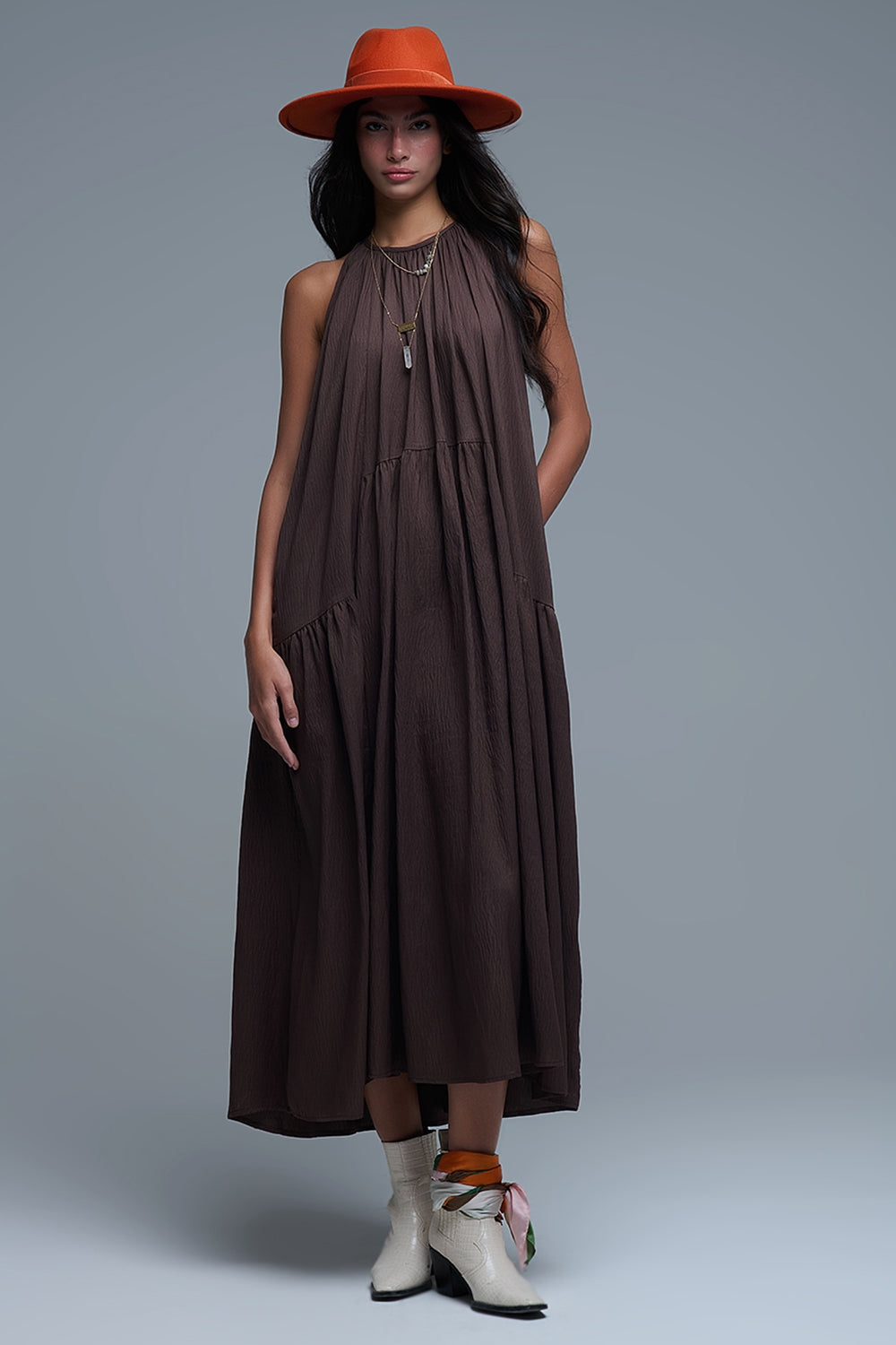 MAXI VESTIDO MARRÓN