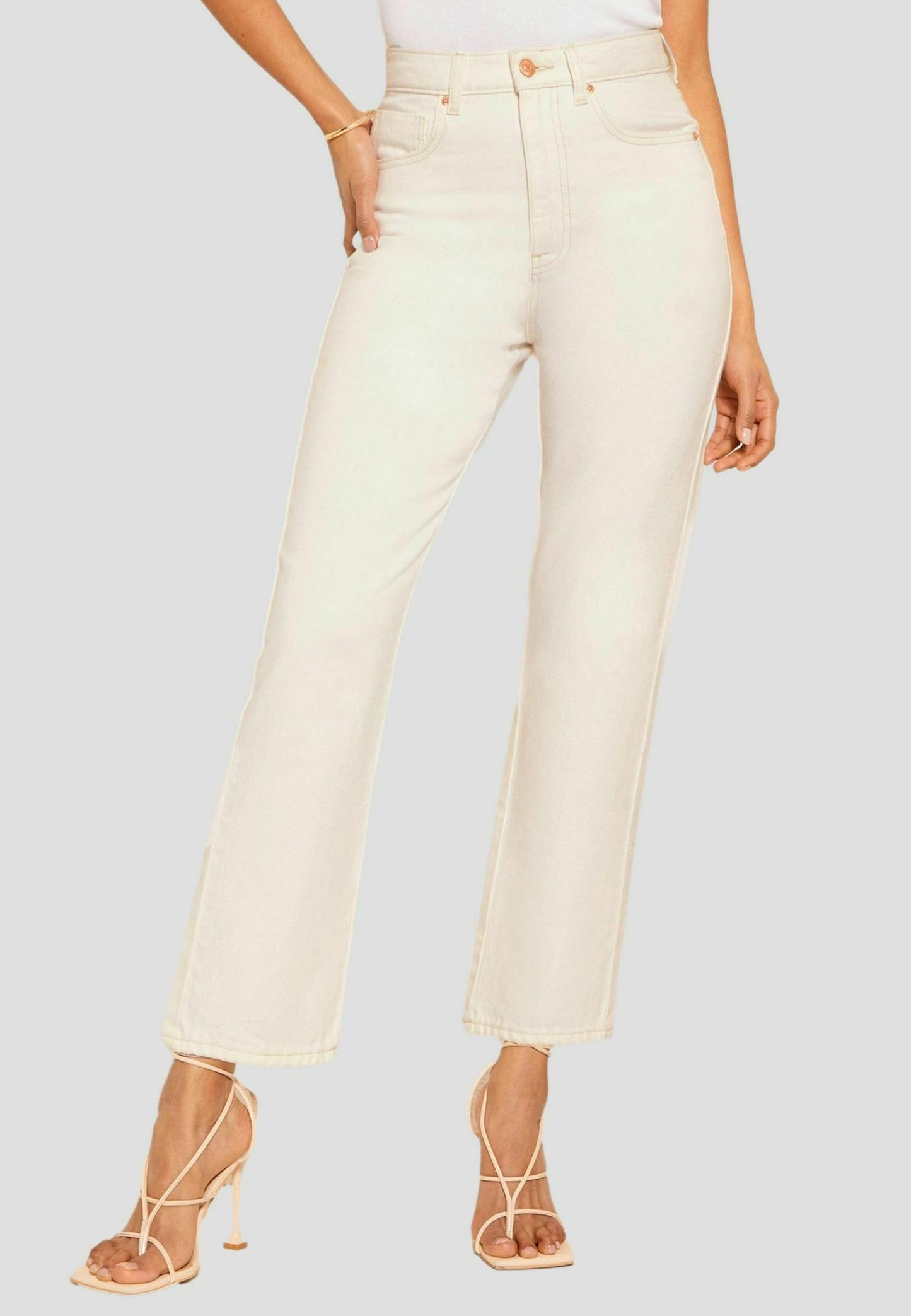 JEANS SLIM TAPED BEIGE