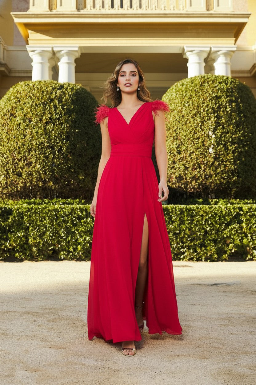 VESTIDO RENTAL PLUMAS
