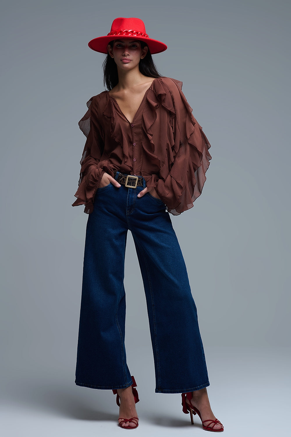 BLUSA GASA VOLANTES