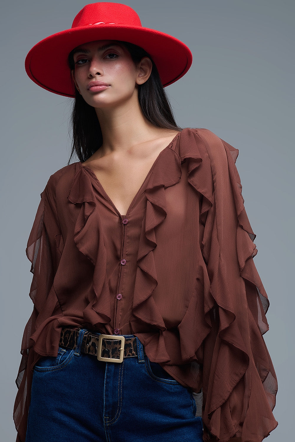 BLUSA GASA VOLANTES