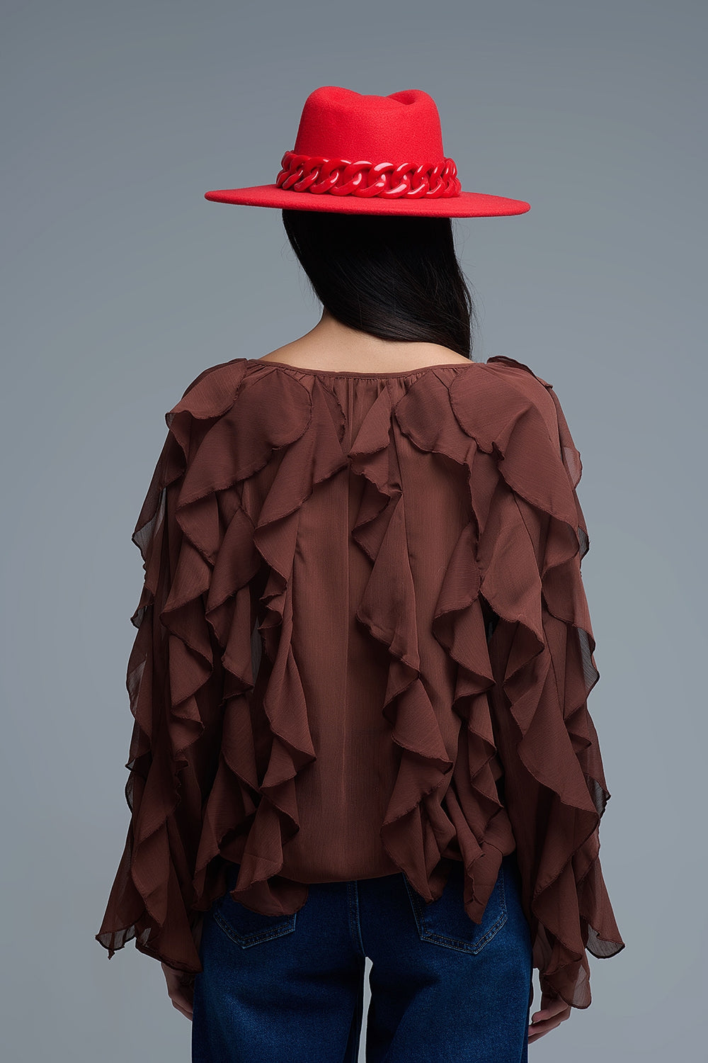 BLUSA GASA VOLANTES