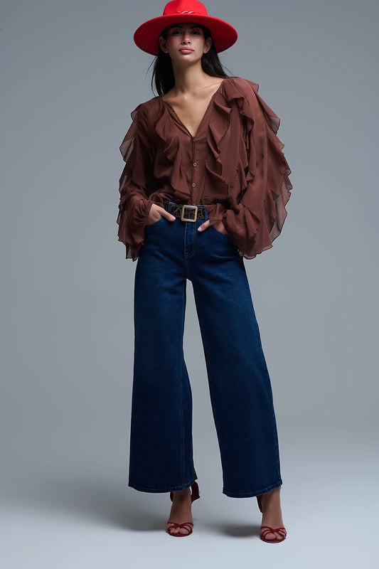 BLUSA GASA VOLANTES