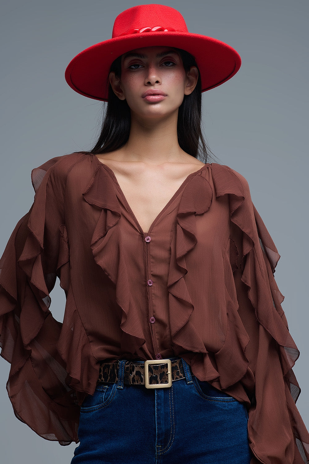 BLUSA GASA VOLANTES