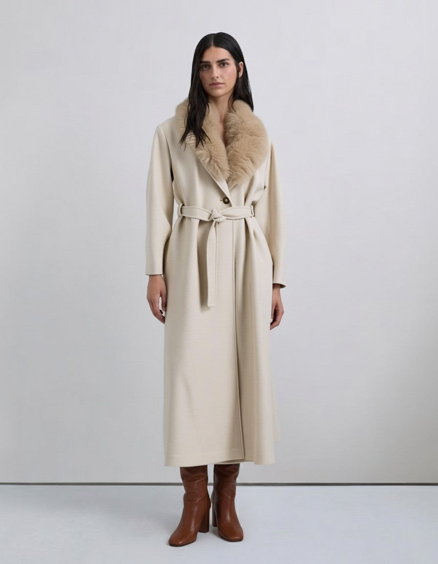 ABRIGO PAÑO CUELLO PELO