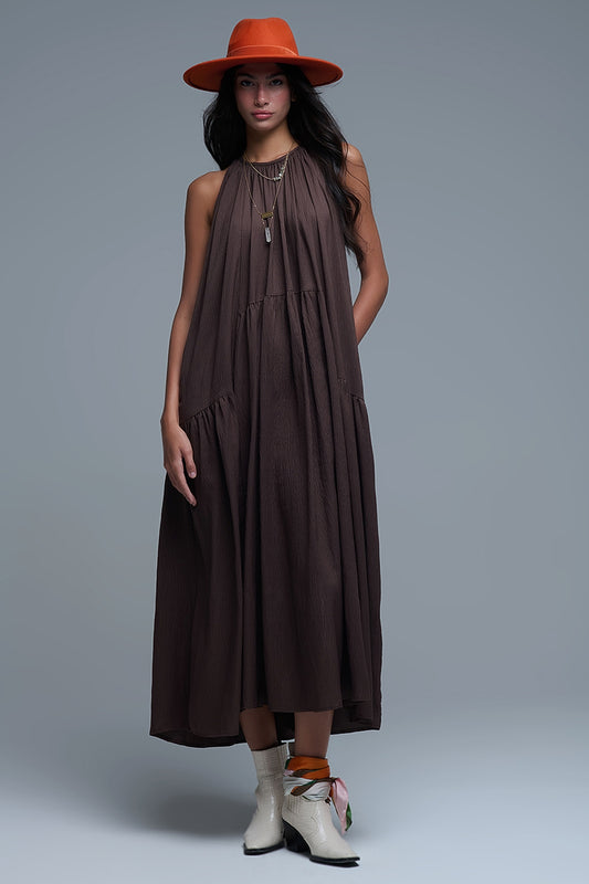 MAXI VESTIDO MARRÓN