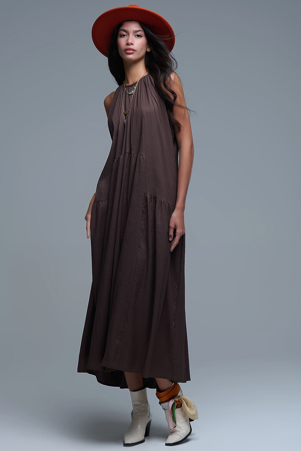 MAXI VESTIDO MARRÓN