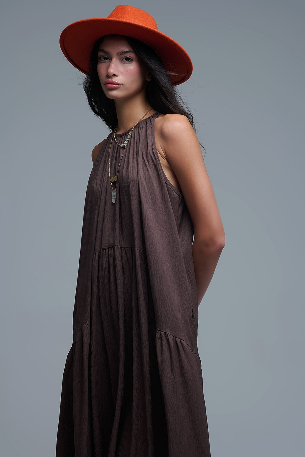 MAXI VESTIDO MARRÓN