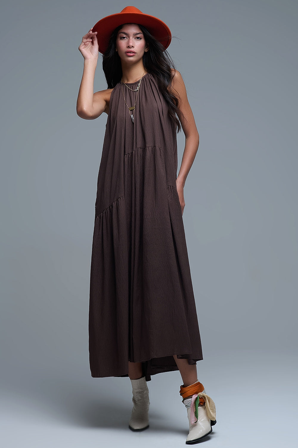 MAXI VESTIDO MARRÓN